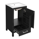 Bathroom Vanity With Ceramic Sink, Soft Close Drawers, Door Organizer, Divider Drawer, Adjustable Foot Pads