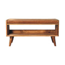 Solid Wood Bench With Upholstered Sea