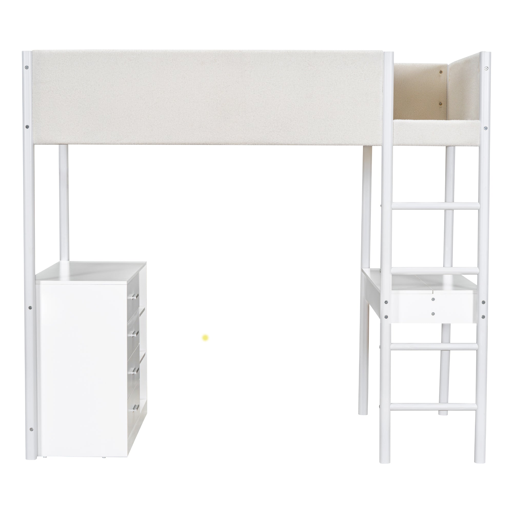 Twin Size Teddy FleeceLoft Bed Wood Bed, White - Atlantic Fine Furniture Melbourne FL