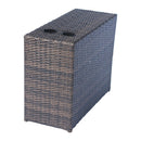 Patio Seating Set With Cushions And Fire Pit - Brown