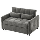 Loveseat Sofa Pull-Out Bed With Adjustable Backrest, 3 USB Ports And 2 Lumbar Pillows For Living Room