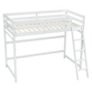 High Loft Bed With Inclined Ladder, Guardrails