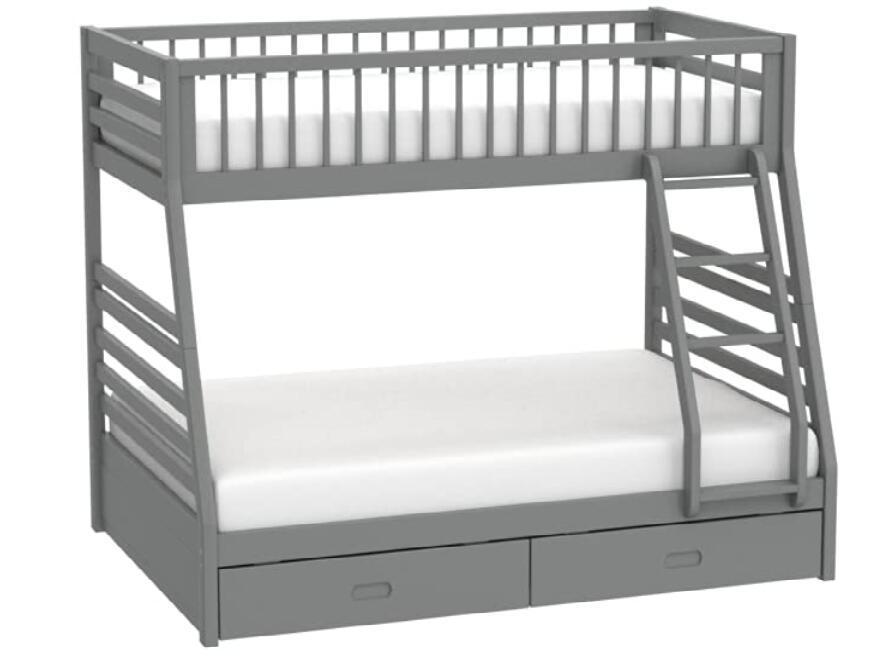ACME Jason Bunk Bed (Twin/Full & Storage), Gray (1Set/2Ctn) 37840 - Atlantic Fine Furniture Melbourne FL