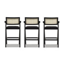 Milan - Modern Webbing Back Stool With Arms (Set of 3)