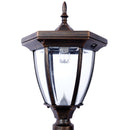 Stratford - Heavy Duty Cast Aluminum Mailbox With Post And Solar Light, Fluted Base, Decorative Modern Mailbox - Brown