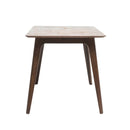 5 Piece Dining Set With 4 Upholstered Chairs - Light Beige / Walnut