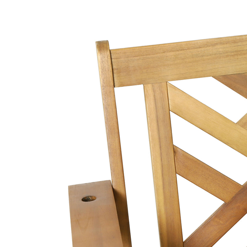 Alejandro - Acacia Wood Porch Swing With Slat Panel Seating