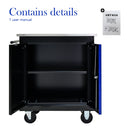 Movable Lockable Double Door Partition With Lock Multi Functional Hardware Storage Tool Car Auto Repair Locker - Black / Blue