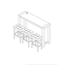 Vanilla - Real Marble Sofa Table With Power And 3 Stools - Beige / Natural