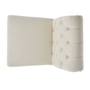 Dining Rolltop Chairs (Set of 2), Upholstered Armless Chair With Wood Leg - Ivory