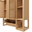 Elegant Bamboo Wall Mounted Bathroom Cabinet With Storage For Toiletries And Towels - Neutral