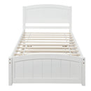 Twin size Platform Bed with Trundle, White