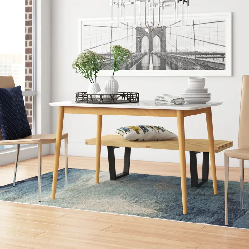 MC Modern Wood Dining Table - White