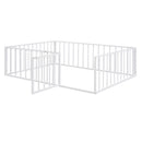 Metal Floor Bed Frame With Fence And Door