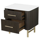 Clayten - Nightstand - Marble Top & Espresso