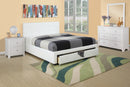 Bedroom Furniture White Storage Under Bed Queen Size bed Faux Leather upholstered