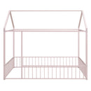 Metal Bed House Bed Frame With Fence