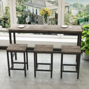 Modern Design Long Dining Table Set With 3 Stools