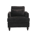 Modern Mid Century Wood Frame Armchair With Tufted Design