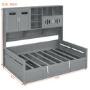 Daybed With All-In-One Cabinet And Shelf