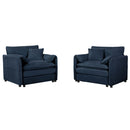 Modern Chenille Oversized Accent Chair, Comfy Single Sofa With Large Seat (Set of 2)
