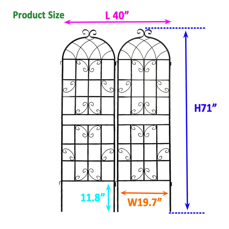 Metal Garden Rustproof Trellis For Climbing Plants Outdoor Flower Support