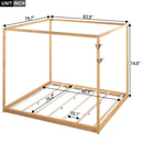 Wood Canopy Platform Bed With Support Legs And Airflow Slats