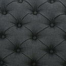 Contemporary Storage Ottoman With Tufted Top - Dark Gray