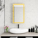 Rectangle Medicine Cabinet Mirror Bathroom Mirror With Storage Wall Mounted Medicine Mirror Cabinet With LED - Gold