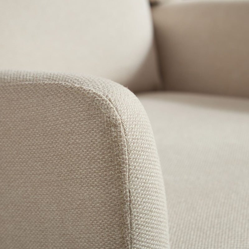Wide Modern Accent Chair With Wood Legs For Living Room
