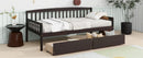 Pine Wood Daybed With Two Storage Drawers, Sofa Bed With Bed Platform Of 10 Support Slats