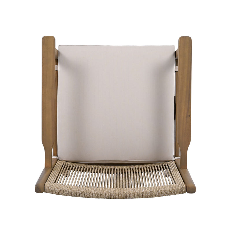 Outdoor Acacia Wood Patio Dining Armchair (Set of 2)