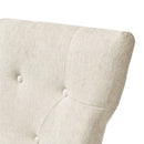 Modern Indoor Wood Dining Set With Chairs And Table, Rubber Wood, 6 Piece - Cream / Walnut