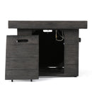 Anchorage - Wood Square Fire Pit 40, 000 Btu - Gray