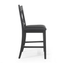 Farmhouse Style Counter Height Chair With Upholstered Seat
