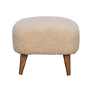 Boucle Square Footstool - Cream