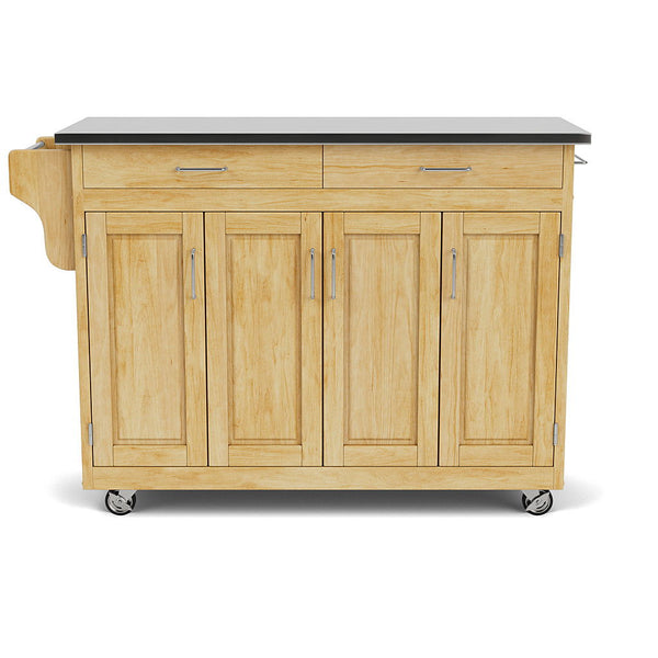 Create-A-Cart - 4 Doors Kitchen Cart - Steel Top