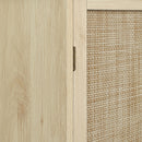 4 Door Storage Cabinet With 1 Drawer And 4 Adjustable Inner Shelves - Natural