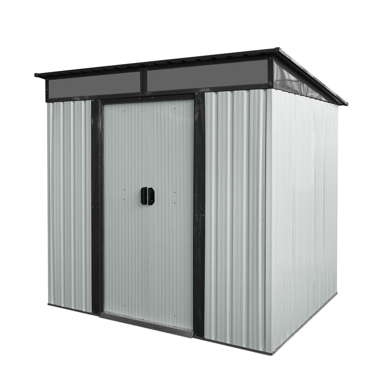 Outdoor Metal Storage Shed And Transparent Plate For Garden, Lawn