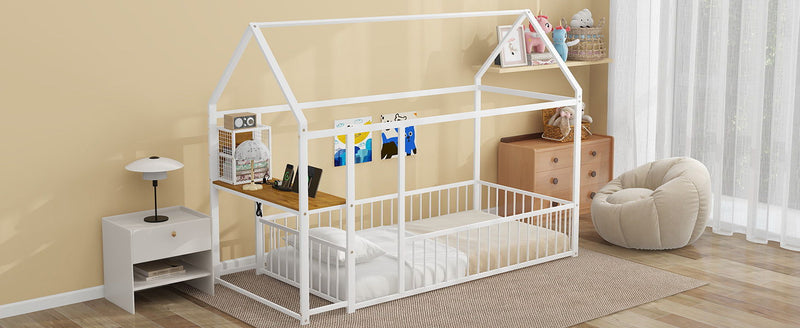 House Frame With Desk, Shelves, Power Outlets And USB Ports
