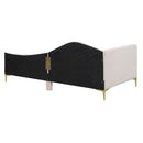 Upholstered Daybed With Headboard And Armrest, Support Legs
