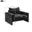 Chenille Upholstered Accent Chair With Wide Armrests And Ergonomic Back Support