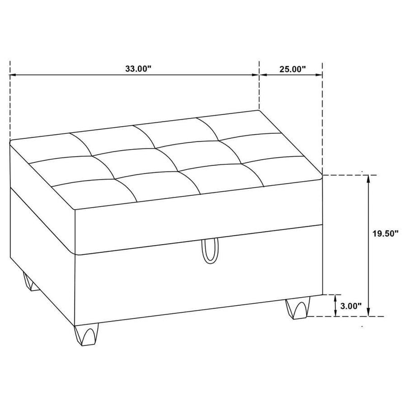 Stonenesse - Sectional Sofa With Storage Ottoman Set - Gray