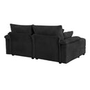 Double Chaise Lounge Set With Reversible Storage Ottomans, USB Port