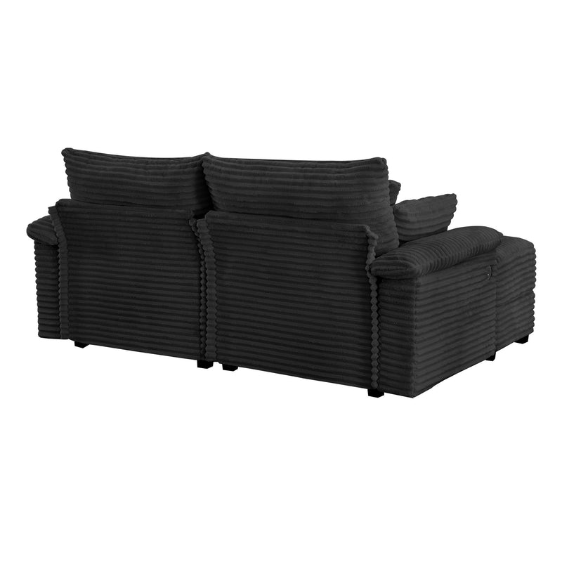 Double Chaise Lounge Set With Reversible Storage Ottomans, USB Port
