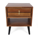 Asther - Bedside Table - Natural Wood / Brown