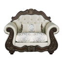 Pierce - Chair With Pillow - Beige Fabric & Cherry