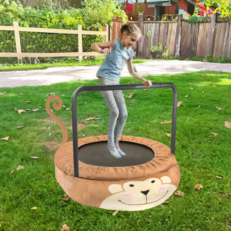 Children's Trampoline Happy Expression Outdoor / Indoor Dual Use, Foldable Iron Tube