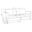 Tilly - Upholstered Track Arm Sofa Set