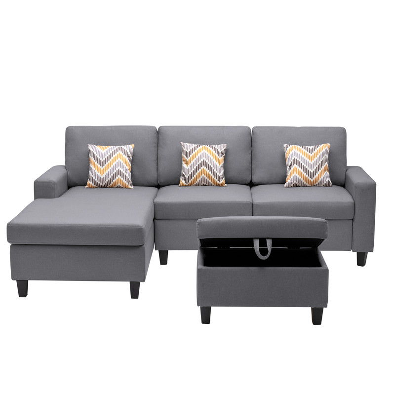 Nolan - 4 Piece Reversible Sectional Sofa Chaise With Interchangeable Legs